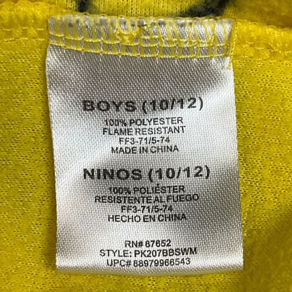 Pokemon Pikachu Kids Hooded One Piece Pajama Blanket Sleeper Union Suit Sz 10/12